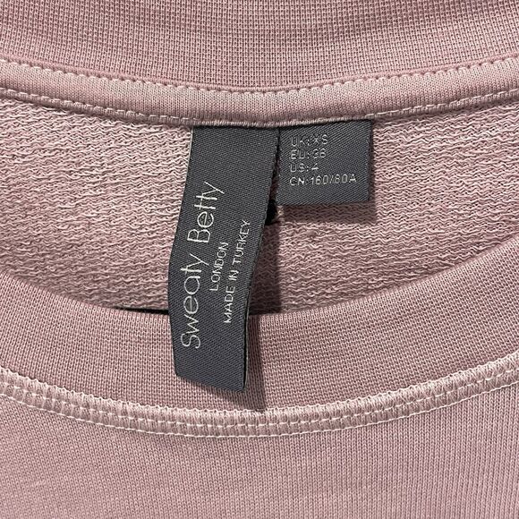 Sweaty Betty Sweatshirt Women's 4 After Class Longline Pink Organic Cotton Modal - Picture 3 of 8